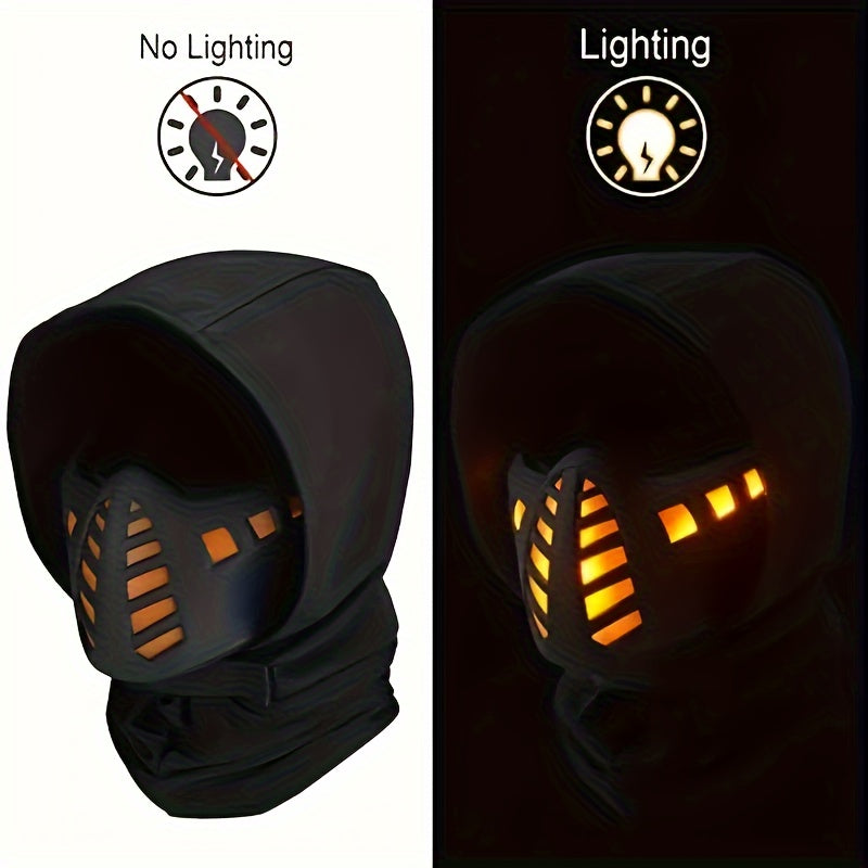 LED Cyberpunk Cool Sci-Fi Futuristic Mask, Full Face Mask - Maximum for Cosplay Photo Props, Bar Club Rave Party Supplies, Gift & Collection, Men's Breathable, Halloween Music Festival Accessories