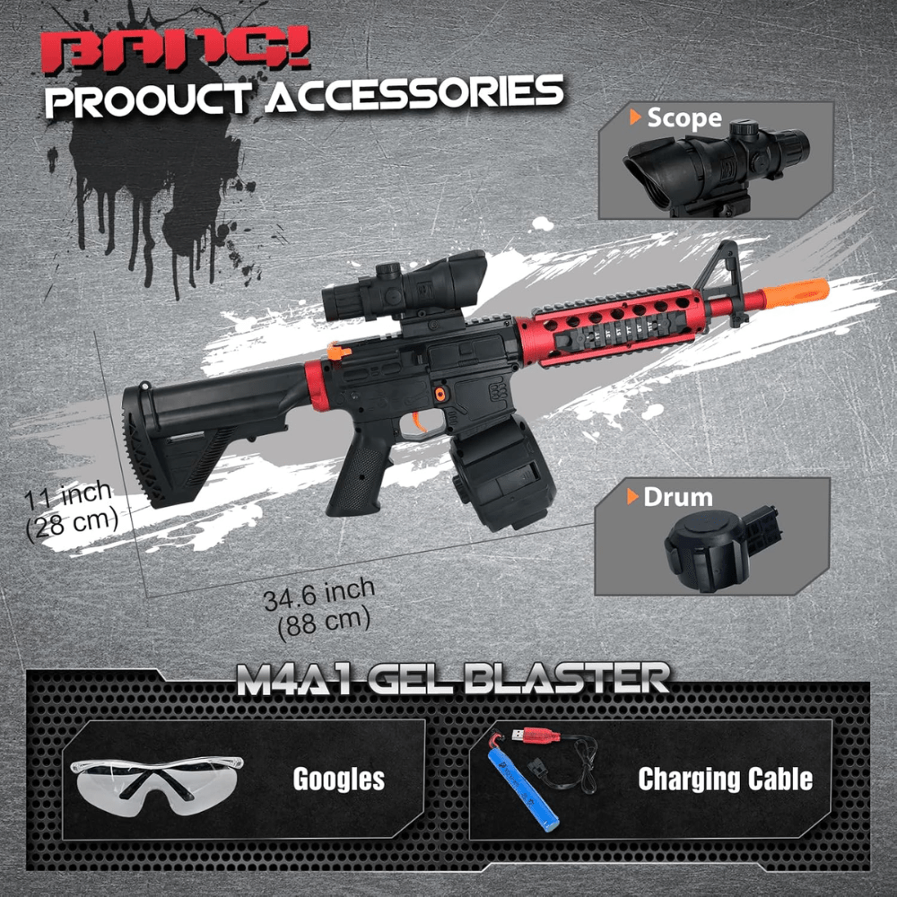 M416 Dual Mode Gel Blaster Electric Splatter Toy - Outdoor Games Age 12+ Gel blaster Gun toy Gel blaster gift Christmas gift outdoor activities toy