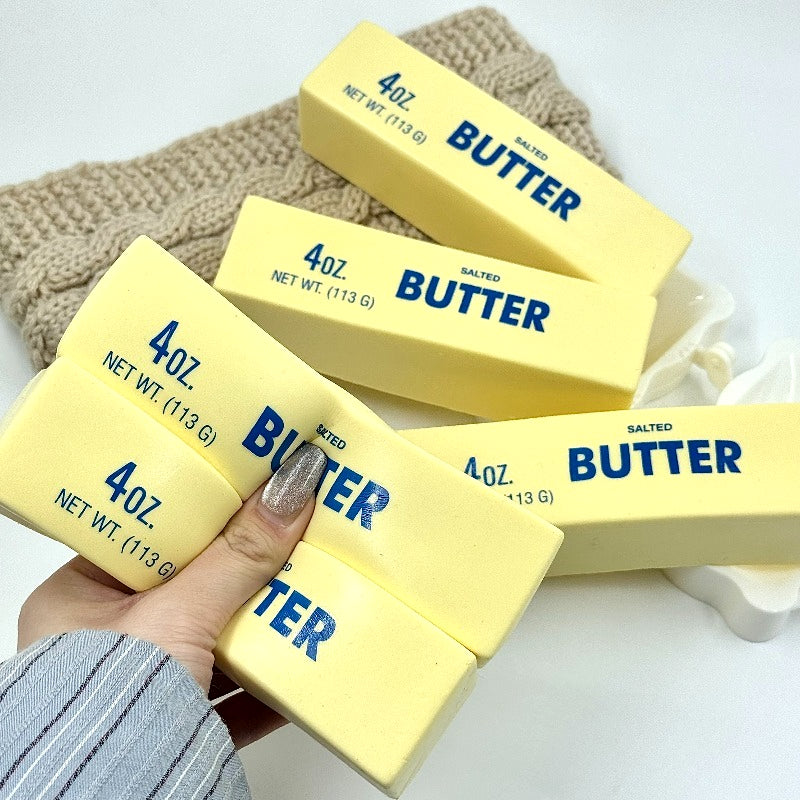 [Bread And Butter Set] 2pcs Slow-Rebound Bread And Butter Set - Custard Bread And Butter Stick, Soft As Real Bread Squeeze Toys, Non-Toxic Desk Decor with Creamy Scent, Cute And Squishy for Anxiety Relief