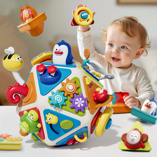 20-In-1 Toddler Busy Board Cube Toys, Active Cube Toys for 1-Year-Old Boys Girls Kids, Early Educational Sensory Toys for Toddlers 1 to 3 Years, Travel Toys Gifts for 1-Year-Old Boy Girl