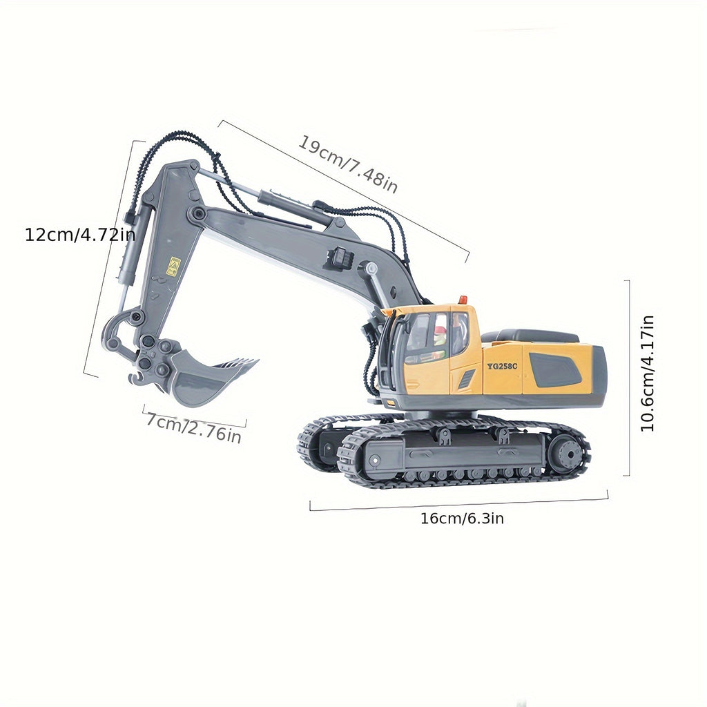 [Ideal Gift] 1pc/2pcs 1:24 Alloy Bulldozer, Dump Truck And Excavator (11 Channels), Capable of Forward, Backward, Left Turn, Right Turn, And Sound, for Indoor And Outdoor Use, Ideal Christmas Birthday Gift for Boys Girls