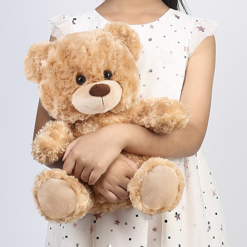 Brown Teddy Bear Stuffed Animal, 15 inch Cute Shaggy Stuffed Bear Plush Toy, Baby Shower Decoration, Valentines' Day Birthday Christmas Gift for Kids Girls Boys