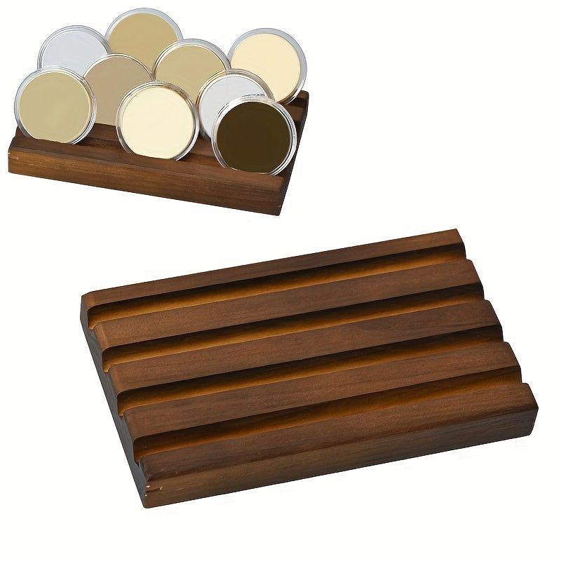 1pc Military Challenge Coin Wooden Display Case 4-Row Solid Wood Coin Rack Holder for Home & Office Decor, Ideal Gift for Collectors, Coin Display Case