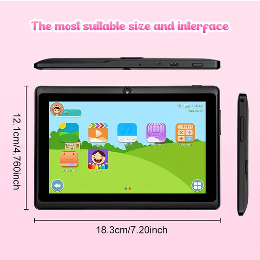 ATMPC, Local Warehouse, 7-Inch Android 14 Kids Handheld Tablet, 4GB RAM + 32GB ROM, Eye Protection IPS Screen, with Parental Controls, Learning Tablet, Wi-Fi, Large Screen Learning Entertainment Tablet, Parental Control, Pre-installed Apps