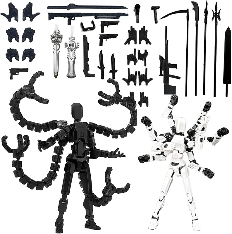 2pcs(Assembled) T13 Action Figure Set, 3D Printed Action Figures, 3D Printed Toy Figures, Desktop Ornaments, Collectible Decorations for Game Enthusiasts( 5.5inch)