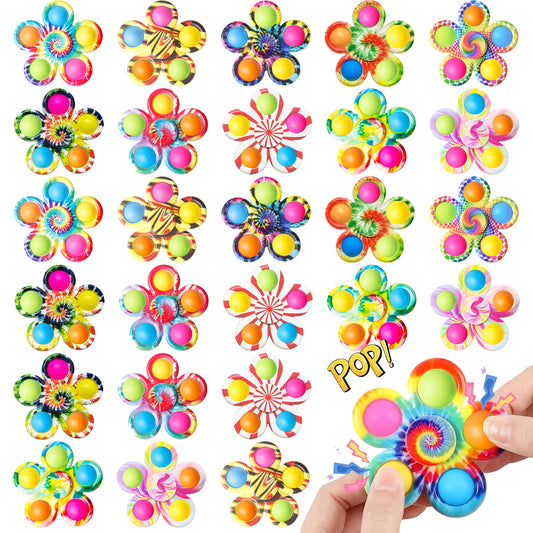 [32 Pack Fidget Spinners] FRSHALOUIS Sensory Fidget Spinner Toys - 32 Pack of Press Sensory Fidget Spinners for Children And Adults, Anxiety Relief Toys, Party Favors for Boys And Girls, Birthday And Christmas Goodie Bag Fillers, Classroom Rewards
