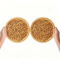 A Large Round Wooden Maze with PC Steel Ball, Balance Maze Board, Two Metal Ball Challenges And Maze Puzzles Is Used to Improve Concentration And Train Wooden Balance Board, Metal Ball Challenges And Puzzle Games, Which Is Suitable for Brain Training