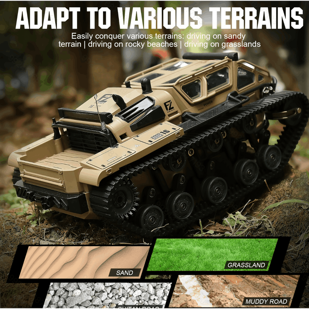 RC Tracked Tank With Full-Proportional Remote Control Car Powerful Offroad For All Terrains With Led Lights And Alloy Door Open Model Military War Car Vehicle Gift For Kids With 2 Batteries