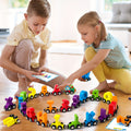 Magnetic Wooden Alphabet Train Sets, 27pcs ABC Letter Learning Toy Trains with 42pcs Flash Cards, 1 Engine, 1 Storage Bag, Kids Boys Girls Educational Toys for 3 4 5 6