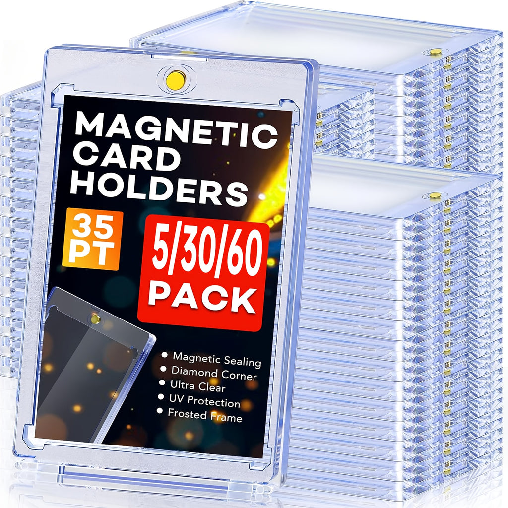 5/30/60pcs 35 Point Magnetic Trading Sports Card Holders One-Touch Hard Case Packs