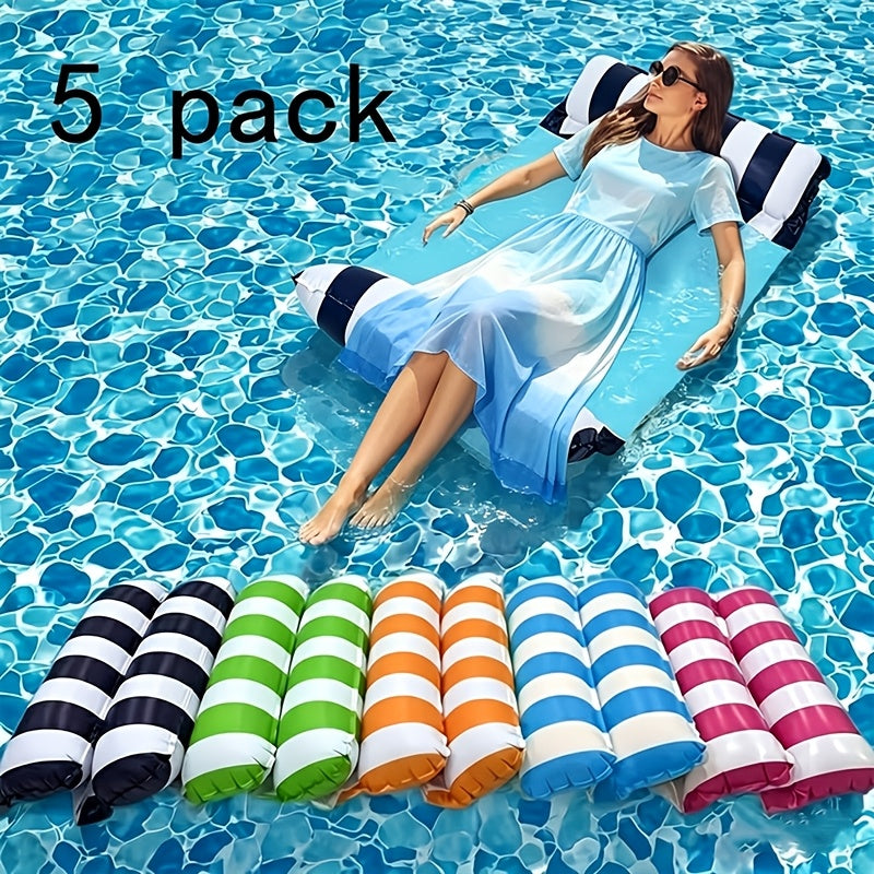 Jixiangyu Adult Swimming Ring 4-in-1 Inflatable Floating Bed - Hammock, Lounger, Raft, and Exercise Saddle - Blue, Navy Blue, Rose Red - for Pool, Lake, Beach Leisure Float