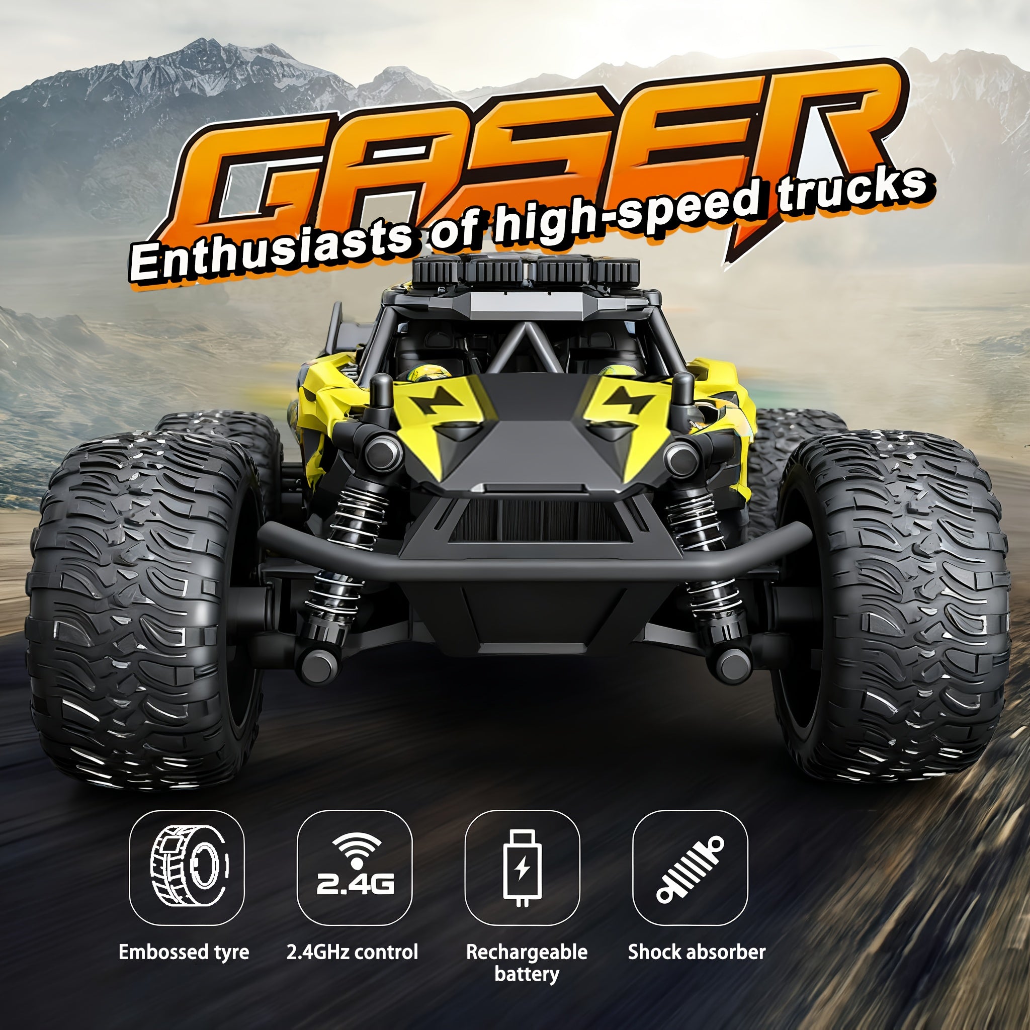 [Halloween Birthday Gifts] High-Speed Remote Control Off-Road Vehicle, 2.4G Enhanced Off-Road Performance, Top Speed of 40 Kilometers Per Hour, Super Powerful, Alloy Body Material, Suitable for 6+ Boys' Halloween And Birthday Gifts