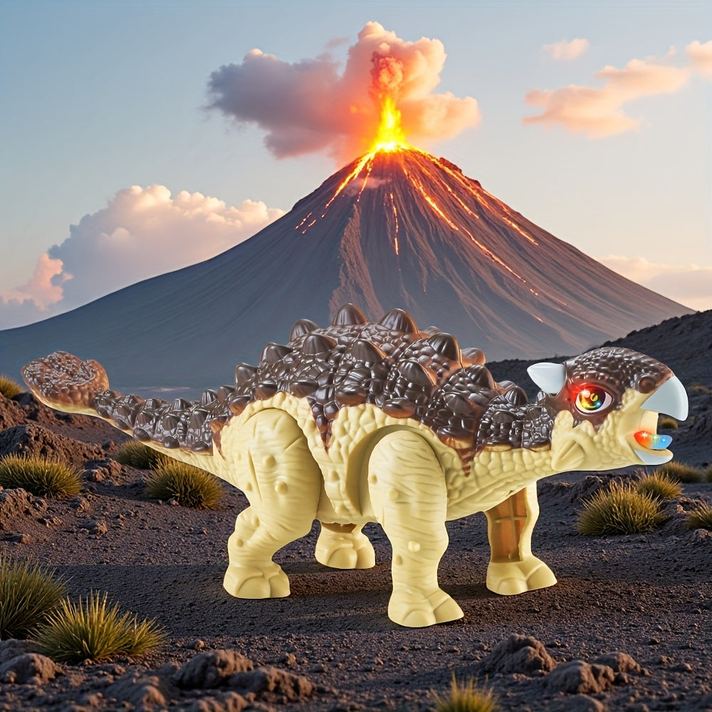 Walking Anthylosaurus Dinosaur Toy with Sound and Light, Jurassic Dinosaur Era, Children's Day Gifts and Birthday Gifts for Boys and Girls