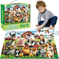Floor Puzzles For Kids, Magical Mermaid/ Farm Animals Puzzles For Kids Ages 3+, Large Jigsaw Puzzles, Education Preschool Tools For Boys Girls 3+ 4 5 6+ Years Old, Intelligence Challenging Educational Gift, for Christmas Xmas Birthday