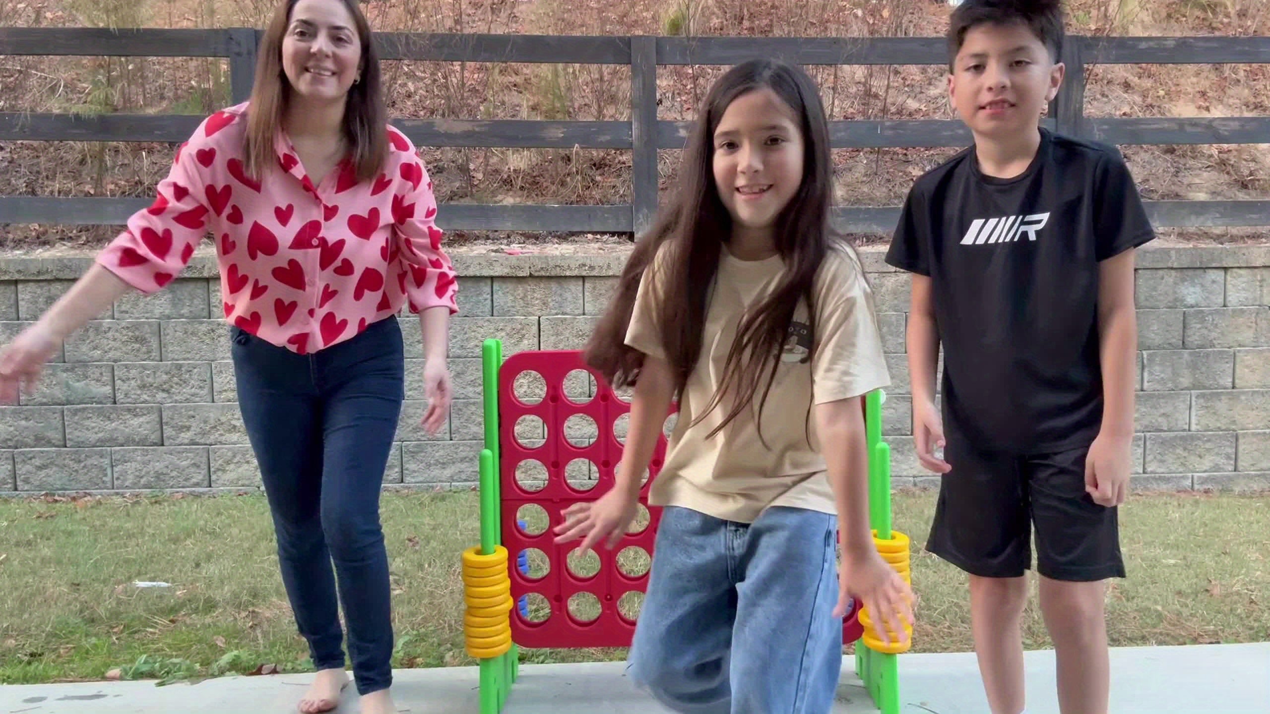Height Adjustable Giant 4in A Row Game, Jumbo 4-to-Score Game for Teens And Adults - Indoor Outdoor Connect Game Set with Quick Release Slider for Winter