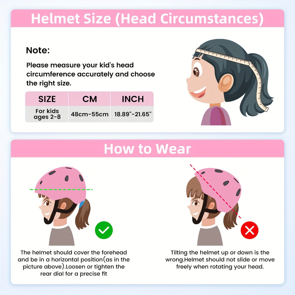 [Halloween Christmas Birthday] Kids Bike Helmet, 1pc Unisex Adjustable Sports Helmet with Removable Liner - Sleek Matte End, Ventilation Holes for Breathability, Perfect for Halloween, Christmas, And Birthday Gifts, XXS for / 18.89''- 21.65