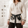 5pcs Medieval Viking Renaissance Belt with Potion Bottle Belt Bag & Faux Leather Harness - Costume Accessory Suitable for Renaissance Fairs, Halloween, Themed Parties - Role-Play Gear (Not Wearable Clothing)