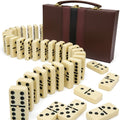 Extra Large Dominoes Set - 28 Classic White Dominoes, Storage Box, Portable Design, Perfect for Family Games, Party Games, and Team Building Activities. Board Game