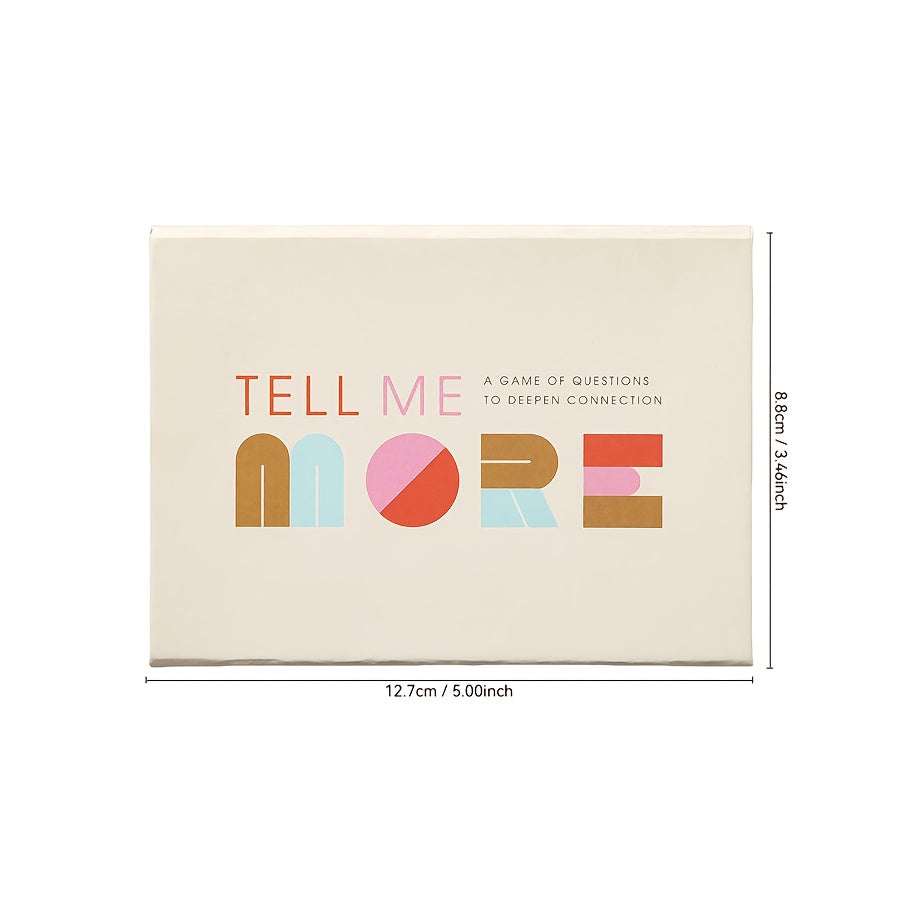 Tell Me More: The Card Game of Questions for Deep Connection - 52 Fun & Stimulating Conversation Starters for Couples, Family, and Friends - Perfect for Game Nights, Dinners, and Intergenerational Gatherings