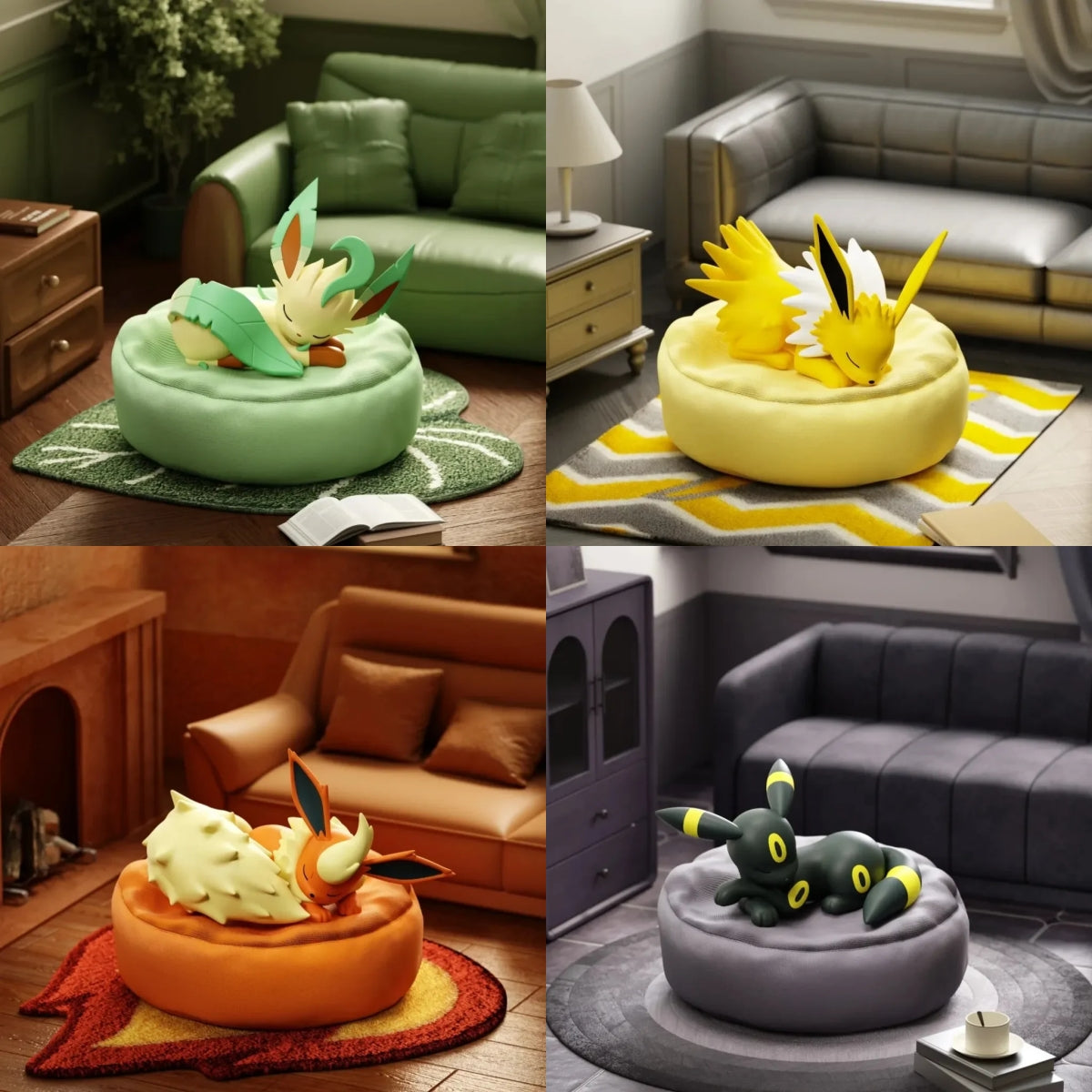 [CN] Pokemon Sleepy Pose Eevee Blind Box Eeveelutions Blind Box - Cute Kawaii Eeveelutions Sleep Pose Figures- Vaporeon Sylveon Espeon Umbreon Leafeon Glaceon - Desktop Ornament Mystery Toy - Simplified Chinese