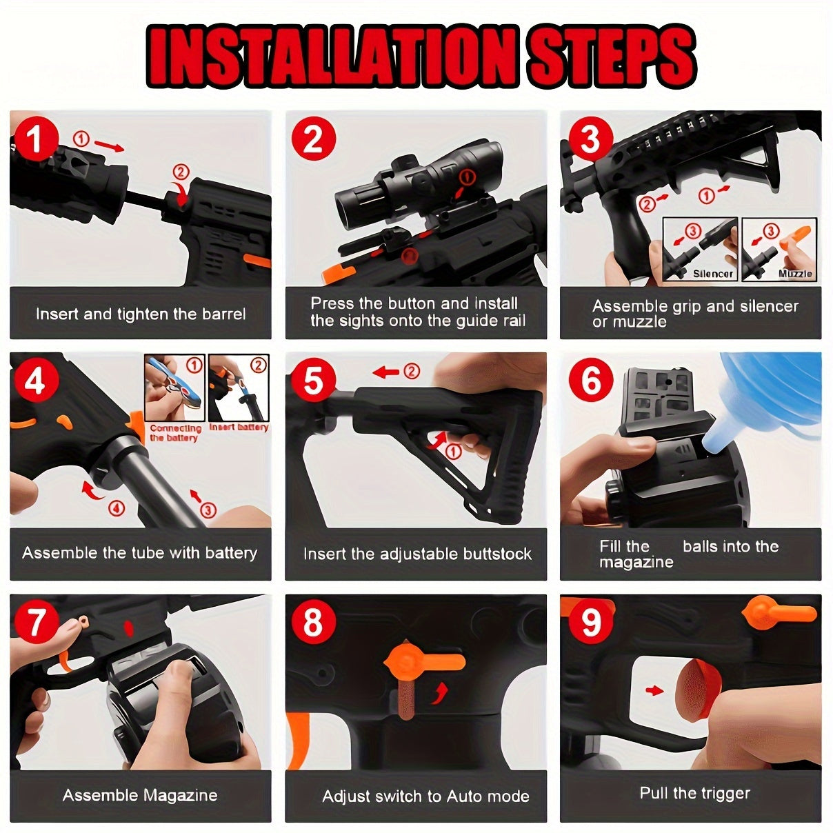 Outdoor Interactive Shooting Toy Gun, Portable Electric Gun Toy, Rechargeable Combat Toy, High-performance Cool Toy Gun, Rechargeable Splash Ball Toy, Suitable For Outdoor Activities, Shooting Games, Party Gifts. Christmas And New Year
