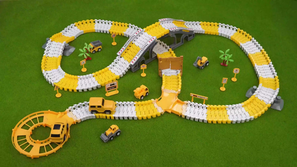 [Christmas Birthday Easter Gift] BABY HOME 236pcs Race Track Car Toy Set for Aged 3+, Track Splicing & Racing, Engineering Construction Style Track Racing, STEM Project Preschool Education, Christmas Birthday Easter Gift