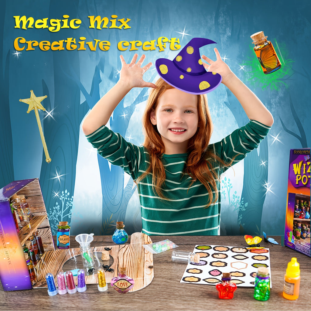 [Halloween Christmas Birthday] DIY Magic Potion Craft Kit, Wizard Potion Bottles Making Set, Fantasy Wizard Themed Arts And Crafts for Kids 6+, Halloween Christmas Birthday Gifts, Party Creative Activities
