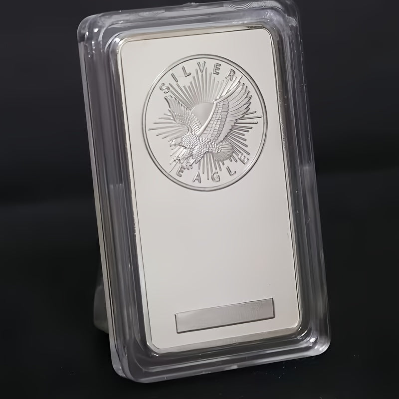 1oz 99% Pure Silvery Eagle Statue - New Design, Sealed Packaging, High-quality Finish, Durable Anti-corrosion Metal, Homemade Jewelry Making, Home Decoration, Craft Material, Collectible Gifts