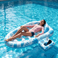 Inflatable Tanning Pool Lounger Adult, Extra Large Pool Floats for Adults, Inflatable Lounger Float with Backrest, Floating Pool Floaty Raft for Swimming Pool Lake Beach, Tanning Pool Floaties Toys for Adults