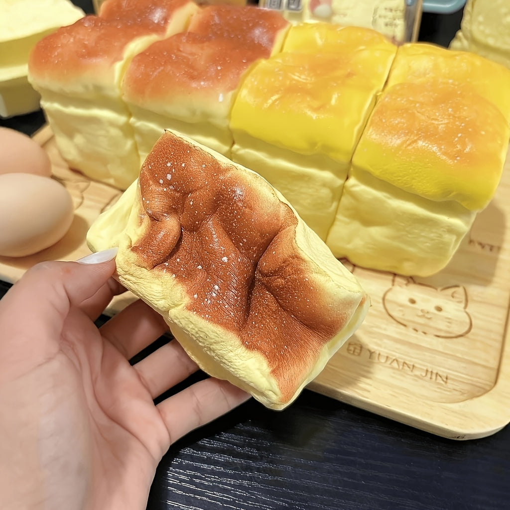 [Bread And Butter Set] 2pcs Slow-Rebound Bread And Butter Set - Custard Bread And Butter Stick, Soft As Real Bread Squeeze Toys, Non-Toxic Desk Decor with Creamy Scent, Cute And Squishy for Anxiety Relief