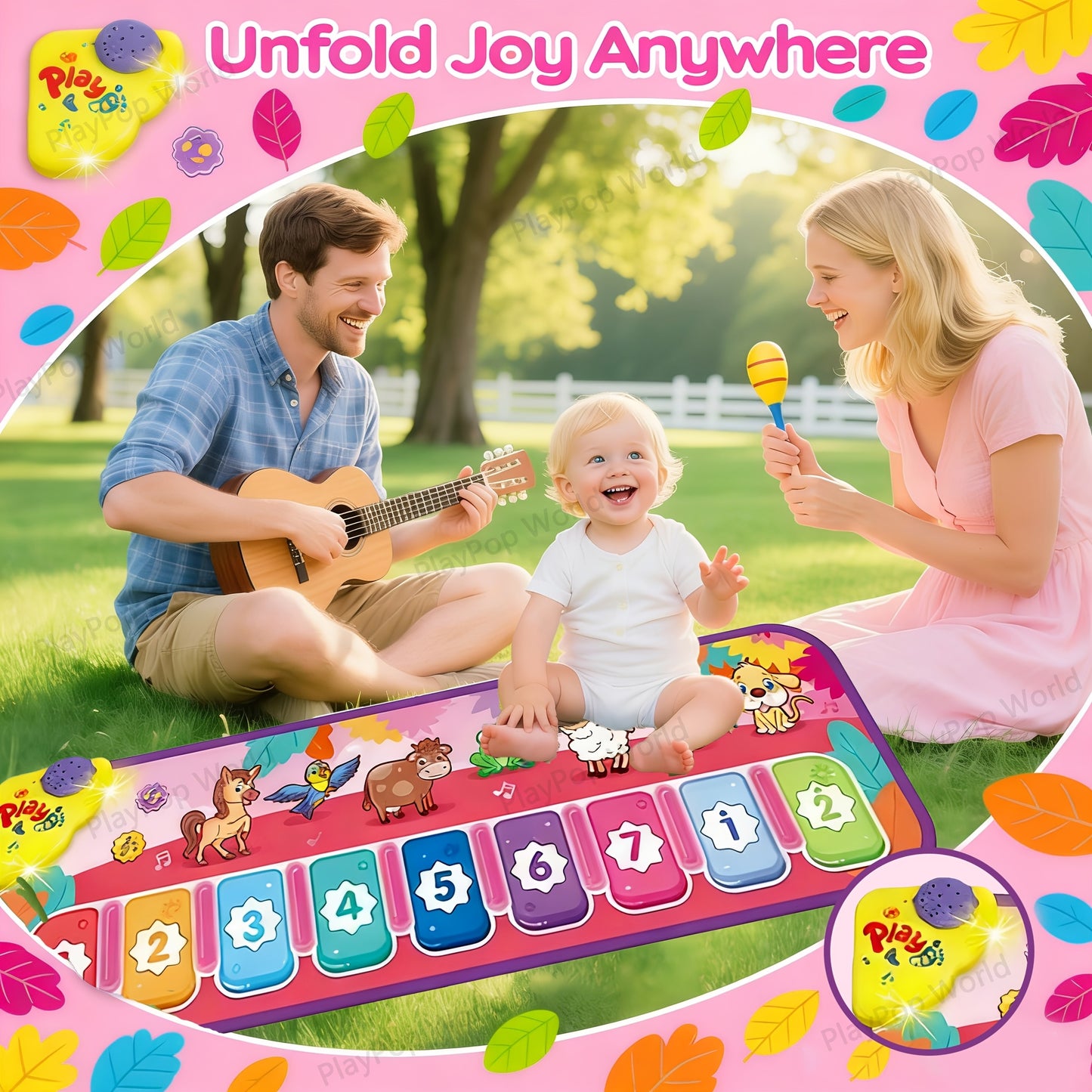 Children's Electronic Toy Farm Animal Piano Mat, Kids' Musical Carpet Play Mat, Children's Sensory Educational Learning Dance Keyboard Touch Blanket, Easter, Christmas, Birthday Gift, Suitable for 0+ Girls and Boys | Indoor/Outdoor Toy