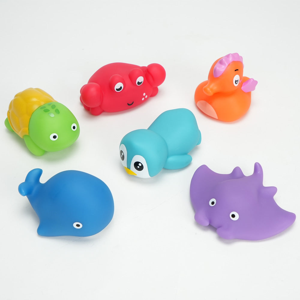 6pcs Color Changing Baby Bath Toys for Kids, No Hole Baby Tub Toys, Sea Animal Bathtub Shower Toys, Christmas gifts