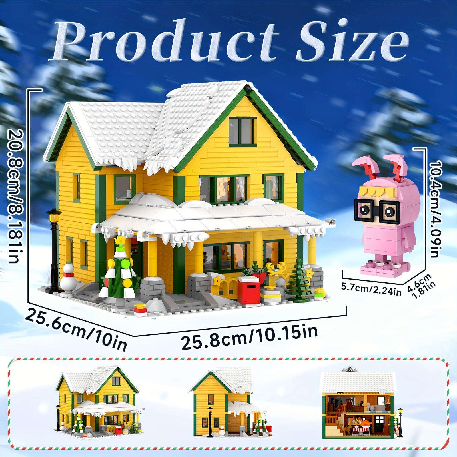 1146pcs Christmas Story Building Blocks Set, Classic Movie-Style Large Christmas House Model with Character Figures & Exquisite Interior, Suitable for Family & Family Interaction, Desktop Decoration & Collection, Safe High-Quality ABS Material