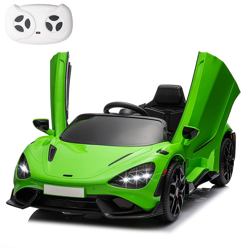 Kids Ride On Toy Car 12V Battery Powered Electric Vehicle, Ride On Toy for Children Christmas Gifts, with Hydraulic Doors, Parent Remote Control, LED Lights, MP3 Player, Smooth Start, 3 Speeds