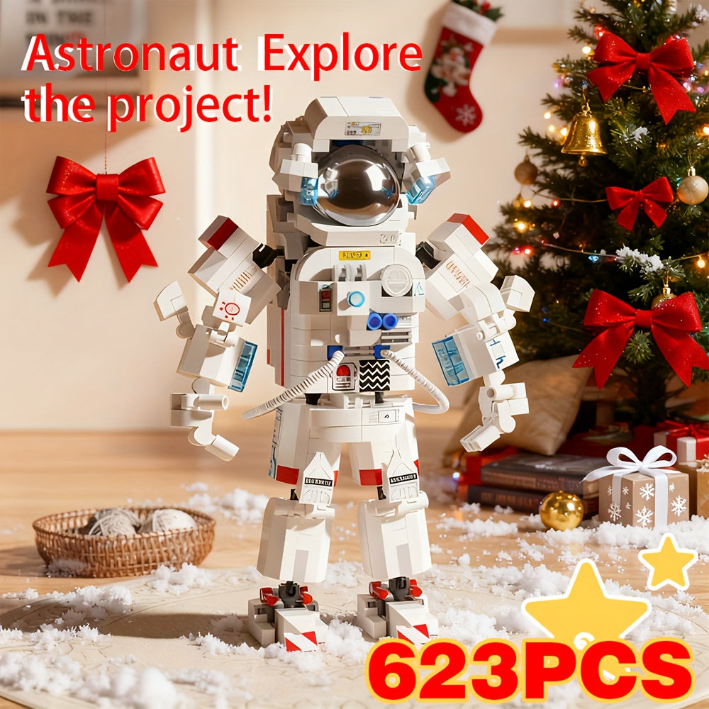 Easter, Easter Gifts, 623pcs Astronaut Mini Building Set - Collection Set, ABS Material, Timeless DIY Home Desk Decoration, Suitable for Boys And Girls, Mini Building Blocks, Assembly Set, Stress-relieving Toy, Children's Festival Gift, Space-themed