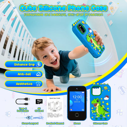 Kids Mobile Toy, Educational Toy with Dual Cameras, Touchscreen, And Stylish Design Portable MP3 Music Player, Games, Alarm Clock USB Rechargeable Christmas & Birthday Gift Kids' Theme Music Player Children's Mobile Phone Toy, Educational Toy
