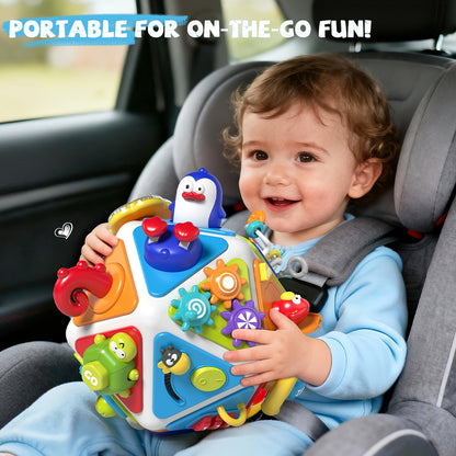20-In-1 Toddler Busy Board Cube Toys, Active Cube Toys for 1-Year-Old Boys Girls Kids, Early Educational Sensory Toys for Toddlers 1 to 3 Years, Travel Toys Gifts for 1-Year-Old Boy Girl
