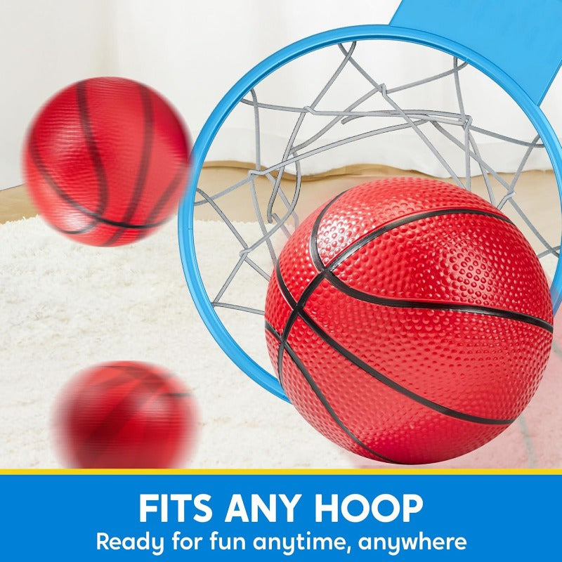 Set of 6 Small 5-Inch Rubber Basketballs with a Pump, Perfect for Mini Basketball Hoops And Indoor Pool Games, Ideal Sports Toys for Kids And Great for Easter Basket Fillers
