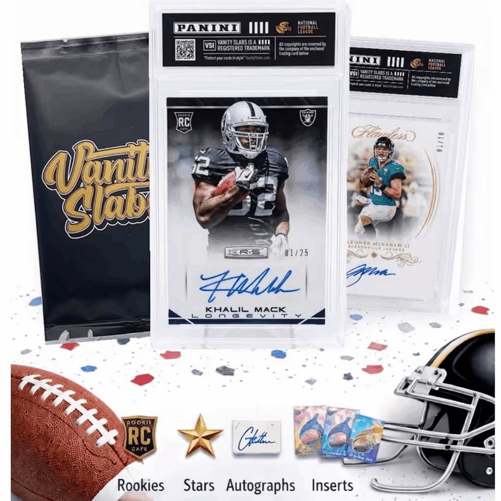PANINI Football Random Single Hit Slab | Inside is a Rookie, Star, Autograph or Insert Guaranteed! | Perfect Gift for Kids & Collectors of All Ages