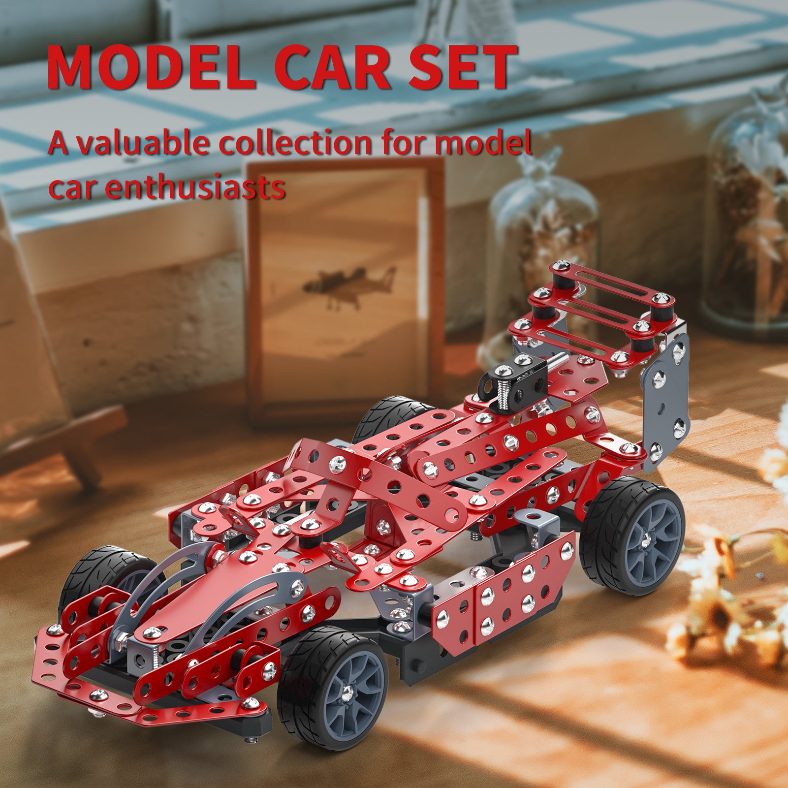 Building Kit Model Car Set - 283/ 287pcs STEM Project Toys for Kids, Assembly Building Vehicle for Boys Gift