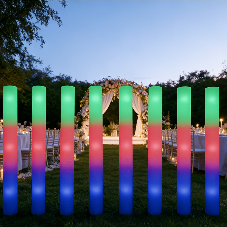 27/30 LED Foam Glow Sticks, Multi-color Flashing, Party Light-up Supplies, Suitable for Weddings, Birthdays, Graduation Seasons, Christmas And Other Parties Or Game Activities, Camping Party Outdoor Lighting Glow Sticks