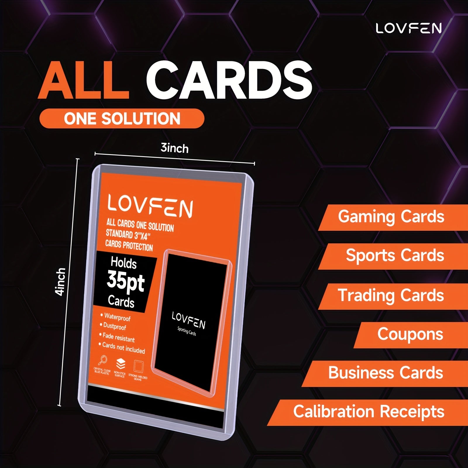 LOVFEN 2000CT Top Loads Card Sleeves - 1000 Hard Plastic & 1000 Soft Sleeves for Baseball, Football Cards - 3" x 4" Trading Card Protectors - Durable Protection for Collectible Sports Memorabilia