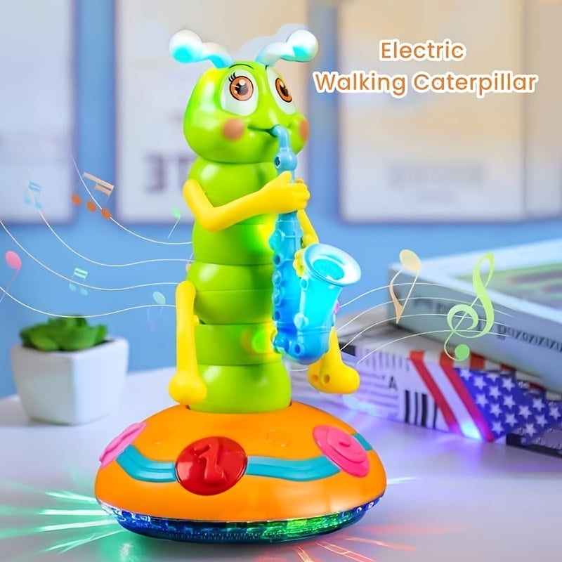Kids Electric for CATERPILLAR Saxophone with LED Lights & Sound - Dancing Musical Instrument for, Interactive Baby Sensory with - - ( Not Included) - Boys & Girls Birthday/Christmas/Halloween Gifts