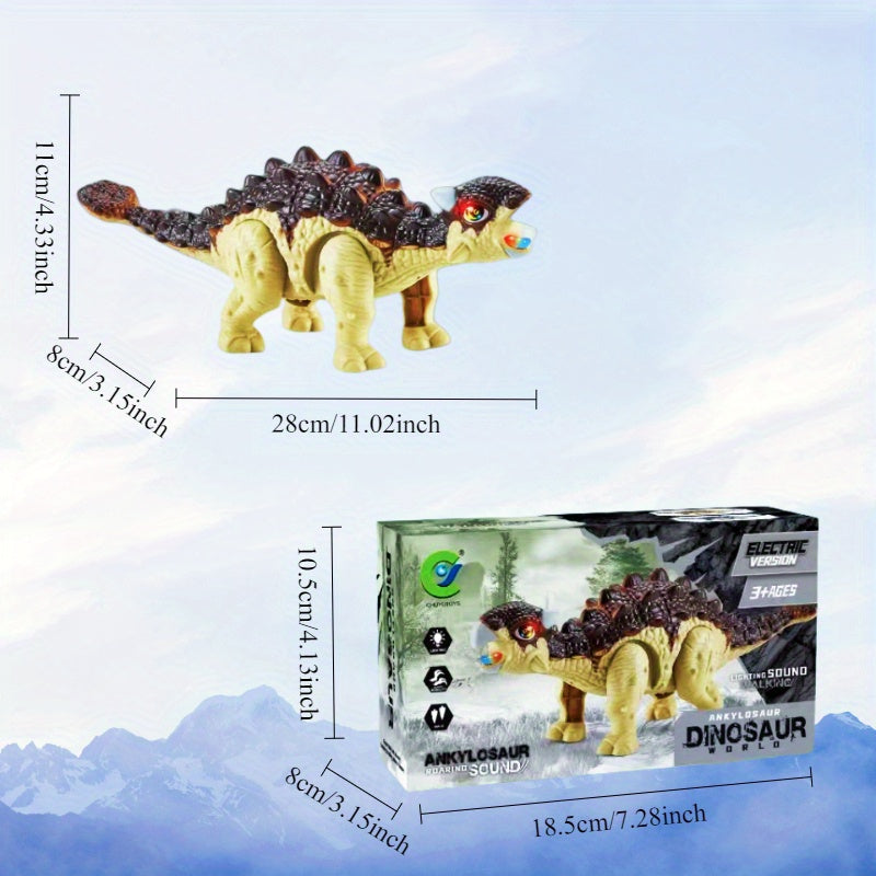 Walking Anthylosaurus Dinosaur Toy with Sound and Light, Jurassic Dinosaur Era, Children's Day Gifts and Birthday Gifts for Boys and Girls
