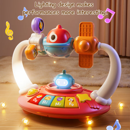 Dinosaur Piano Music Box Toy, Space Piano Music Box Toy, Smart Music Toy, Rotatable Small Design, Best Gift for Boys And Girls, Random Color