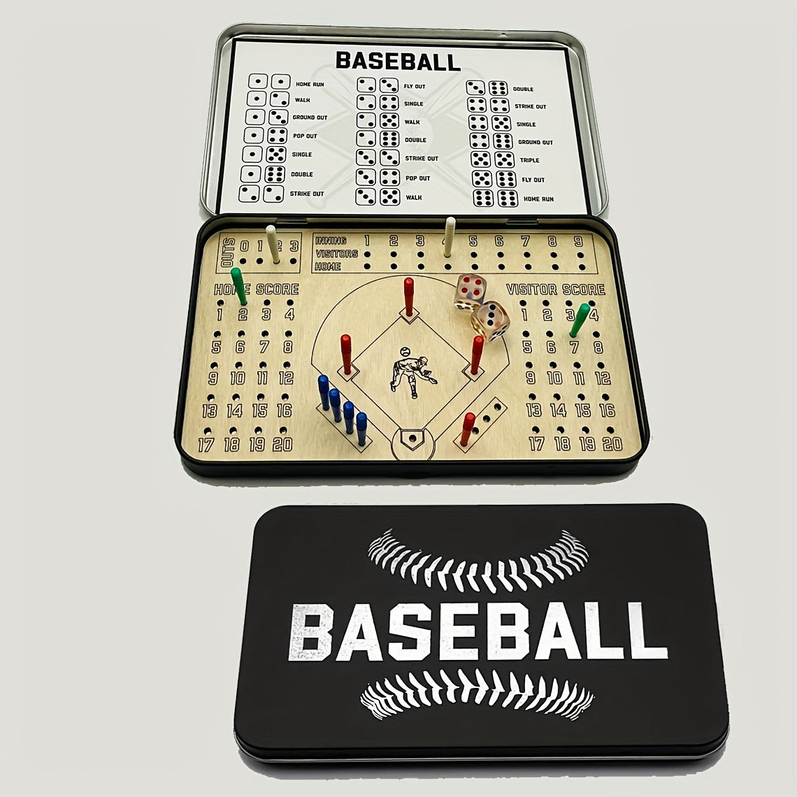 Softball, Baseball, And Soccer Travel Games, Finger Joint Dice Games, Tabletop Games, Portable Wooden Board Game Sets Suitable for Fun Family Game Night Gatherings And Parties.