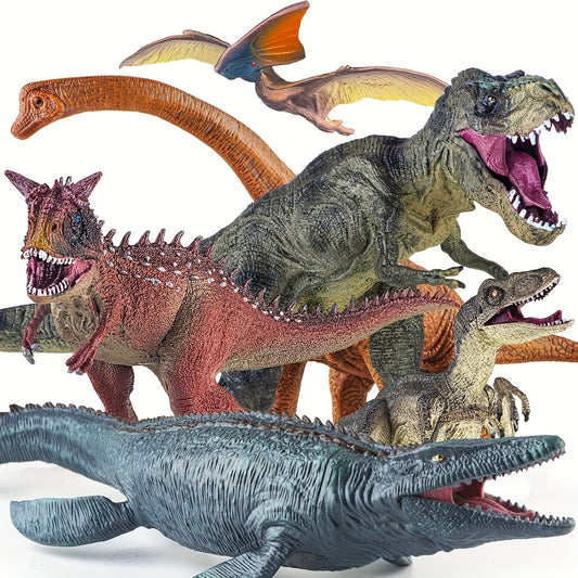 6pcs Dinosaur World Jumbo Dinosaur Toy Set, Realistic Dinosaur ToysChristmas And Halloween Gifts