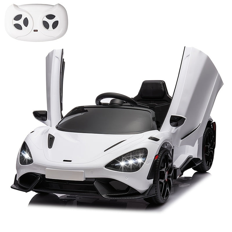 Kids Ride On Toy Car 12V Battery Powered Electric Vehicle, Ride On Toy for Children Christmas Gifts, with Hydraulic Doors, Parent Remote Control, LED Lights, MP3 Player, Smooth Start, 3 Speeds