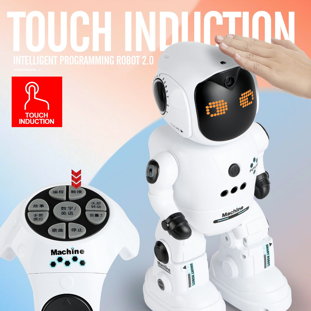 Voice Control Robot Remote Control Robo Toys Infrared RC Robots with Gesture Control LED and Voice Interactive Intelligent Warriors as Gift for Kids