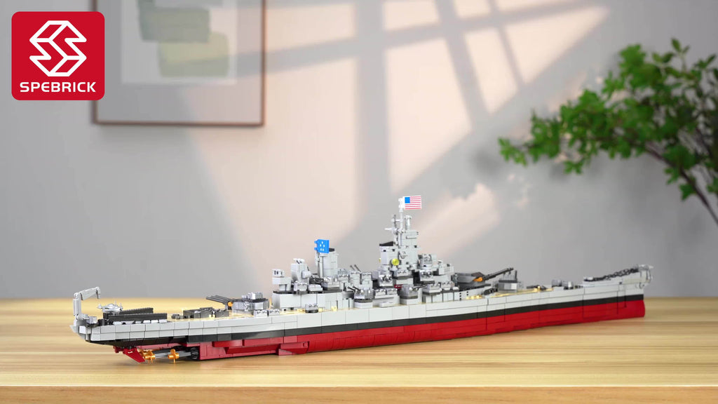 2228pcs, USS Missouri Battleship Construction Kit Building Block Set, Military Series Historical Warship Model, Adult Collection Display, Hobbyist Gift, FC4203